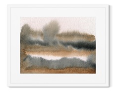 Репродукция картины в раме lake in late autumn (картины в квартиру) коричневый 52x42 см.