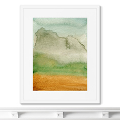 Репродукция картины в раме clouds descend on the mountains (картины в квартиру) мультиколор 42x52 см.