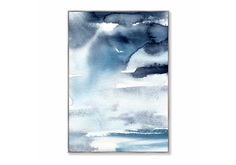 Репродукция картины на холсте thunderbird flights over the ocean (картины в квартиру) синий 105x145 см.