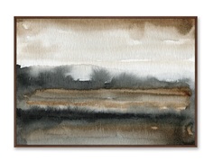 Репродукция картины на холсте fields, late autumn (картины в квартиру) коричневый 105x75 см.