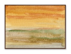Репродукция картины на холсте valley landscape in july (картины в квартиру) оранжевый 105x75 см.