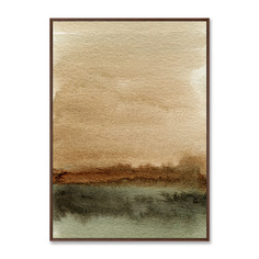 Репродукция картины на холсте late autumn landscape (картины в квартиру) коричневый 75x105 см.