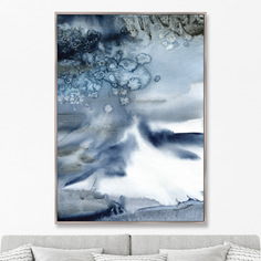 Репродукция картины на холсте awakened volcano, no1 (картины в квартиру) синий 75x105 см.