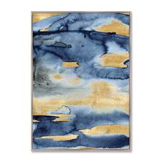 Репродукция картины на холсте golden skies (картины в квартиру) синий 75x105 см.