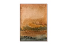 Репродукция картины на холсте landscape, august evening (картины в квартиру) коричневый 75x105 см.