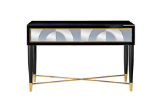 Консоль 2 ящика зеркало двухцветное (garda decor) черный 120x75x42 см.