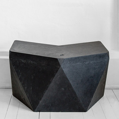 Рабочий стол гексагон брильянт из микроцемента в черном цвете (archpole) черный 132x74x114 см.