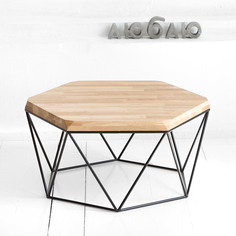 Журнальный стол гексагон в натуральном цвете дуба (archpole) коричневый 76x37x66 см.