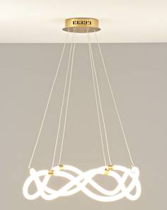 Светодиодная подвесная люстра lama (moderli) золотой 100 см.