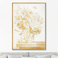 Репродукция картины на холсте vase with flowers, 1801г. (картины в квартиру) золотой 75x105 см.