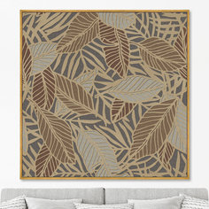 Репродукция картины на холсте symphony of leaves, no 10, 2020г. (картины в квартиру) коричневый 105x105 см.