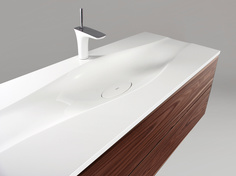 Тумба miro 80 цветная/шпон, раковина монолит (2 ящика) (egloo) коричневый 80x50x42 см.