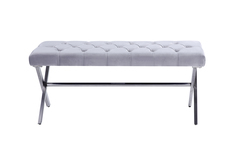 Банкетка велюровая серая (garda decor) серый 110x45x42 см.