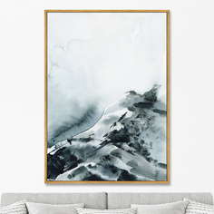 Репродукция картины на холсте above the snow-covered mountain peak, 2021г. (картины в квартиру) синий 75x105 см.