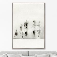 Репродукция картины на холсте trees in the snow, 2021г. (картины в квартиру) белый 75x105 см.