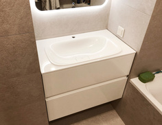 Тумба trend 110 белая, раковина накладная/монолит (2 ящика) (egloo) белый 110x50x59 см.