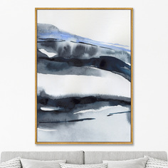 Репродукция картины на холсте snow study, 2021г. (картины в квартиру) синий 75x105 см.