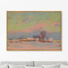 Репродукция картины на холсте winter evening, 1925г. (картины в квартиру) мультиколор 105x75 см.