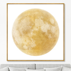 Репродукция картины на холсте full lunar, on a white. (картины в квартиру) золотой 105x105 см.