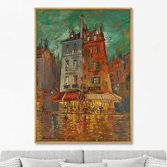 Репродукция картины на холсте nachtliches paris, 1886г. (картины в квартиру) мультиколор 75x105 см.