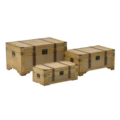 Сундук, набор 3 шт giddy (to4rooms) коричневый 77x41x48 см.