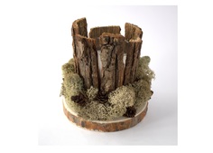 Малый подсвечник из коры и мха (wowbotanica) коричневый 12 см.