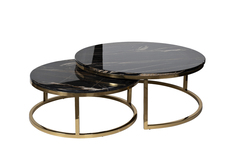 Набор из 2х журнальных столов (искусственнй мрамор/золото) (garda decor) мультиколор 100x41x100 см.