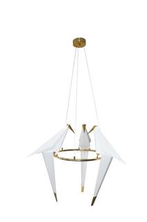 Подвесной светодиодный светильник origami birds (moderli) золотой 85x65 см.