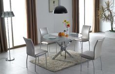 Стол обеденный раздвижной (europe style) прозрачный 129.0x76.5x100.0 см.