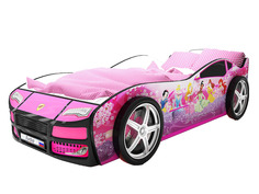 Кровать-машина карлсон турбо фея (с объемными колесами) (magic cars) розовый 85x48x178 см.
