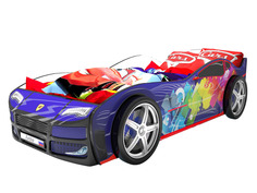 Кровать-машина карлсон турбо (с объемными колесами) (magic cars) синий 85x48x178 см.