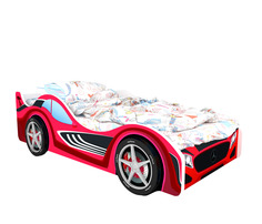Кровать-машина карлсон мерседес (с объемными колесами и подсветкой) (magic cars) красный 85x50x170 см.