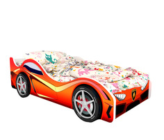 Кровать-машина карлсон ламборджини (с объемными колесами) (magic cars) красный 85x50x170 см.