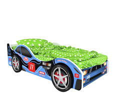 Кровать-машина карлсон нью-йорк (с объемными колесами) (magic cars) синий 85x50x170 см.