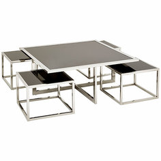 Комплект столиков replay (5 шт) (zmebel) серебристый 100x40x100 см.