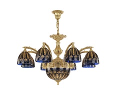 Люстра bogemia amber blue (bohemia ivele crystal) золотой 48 см.