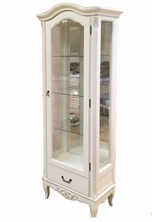 Шкаф-витрина gold wood-2 (la neige) белый 107.0x50.0x203.0 см.