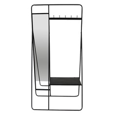 Вешалка напольная с зеркалом barbera (to4rooms) черный 90x180x40 см.