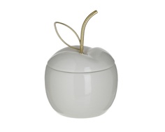 Декор настольный - шкатулка яблоко revise (to4rooms) белый 9x12x9 см.