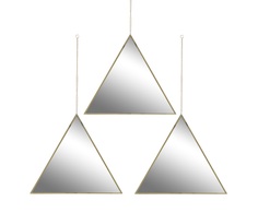 Зеркало настенное, набор 3 шт zéphirine (to4rooms) золотой 24.5x21.5x1.0 см.