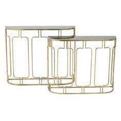 Консоль, набор 2шт nathan (to4rooms) золотой 100.0x81.5x30.0 см.