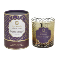 Подсвечник со свечой lavender&amp;lemongrass (to4rooms) фиолетовый 11 см.