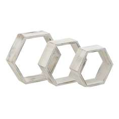 Стеллаж настенный squalene , набор 3 шт (to4rooms) белый 38x33x10 см.