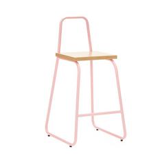 Полубарный стул bauhaus с высокой спинкой (woodi) розовый 49x92x50 см.