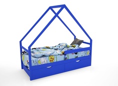 Кровать-домик scandi (без доп.опций) (magic cars) синий 76x142x165 см.