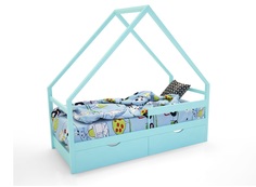 Кровать-домик scandi (без доп.опций) (magic cars) голубой 76x142x165 см.