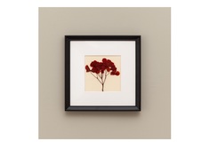 Картина с бордовой гортензией (wowbotanica) бежевый 25x25 см.