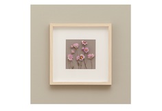 Картина с розовыми сухоцветами (wowbotanica) бежевый 25x25 см.