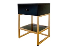 Тумба прикроватная со стеклянной полкой (for miss) черный 45.0x68.0x30.0 см.