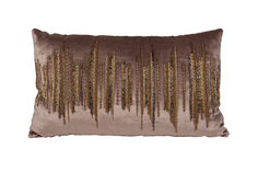 Подушка декоративная с бисером линии бежевая (garda decor) бежевый 50x30 см.
